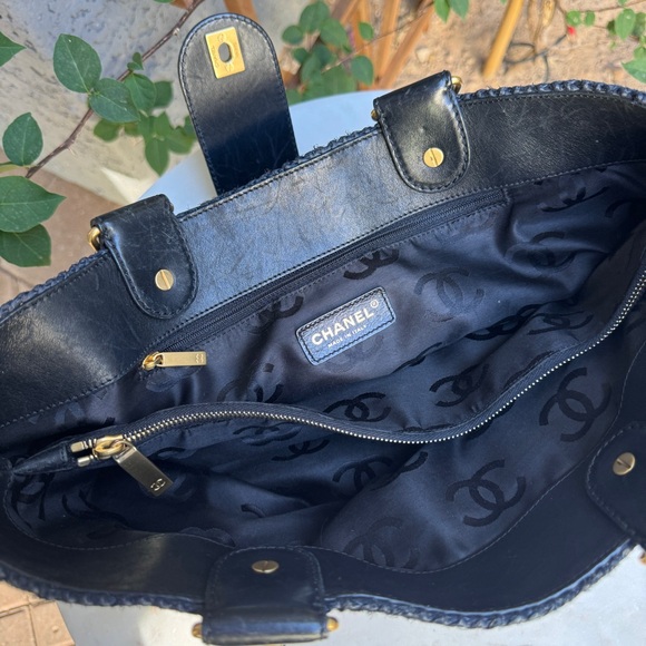 SOLD Chanel Raffia Chain Tote - Picture 10 of 13